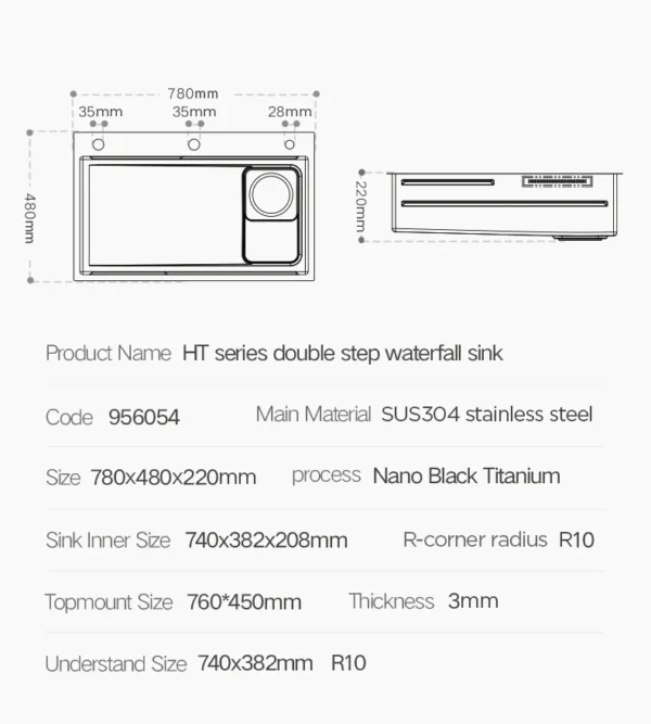 HIGOLD Handmade Waterfall Sink - Image 5
