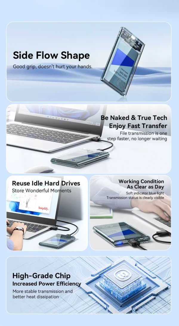 Essager 6Gbps 2.5 inch SATA3.0 Box USB 3.0 HDD/SSD Enclosure - Image 5